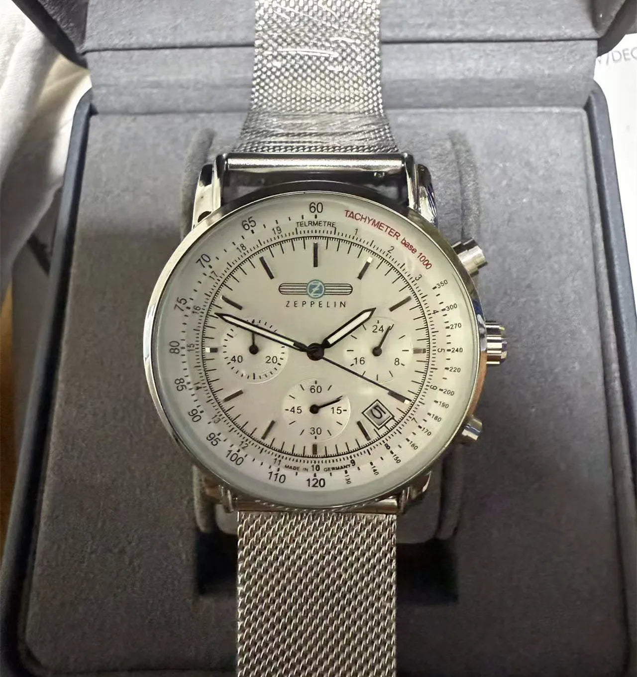 Fashion Leisure Business Zeppelin Men's Watch Luxury Automatic Date Quartz Watch Three Eye Multifunctional Chronograph