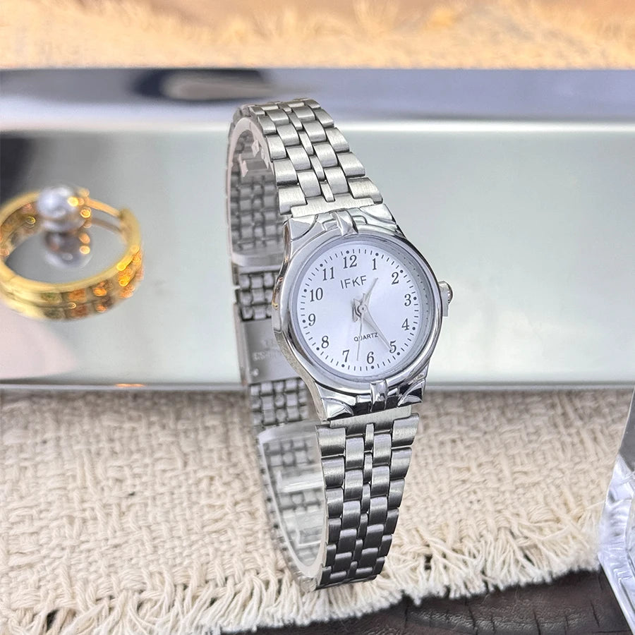 Digital Large Dial Unisex Quartz Watch Fashion Classic Steel Band Couple Gift Combination Men's And Women's Wristwatch