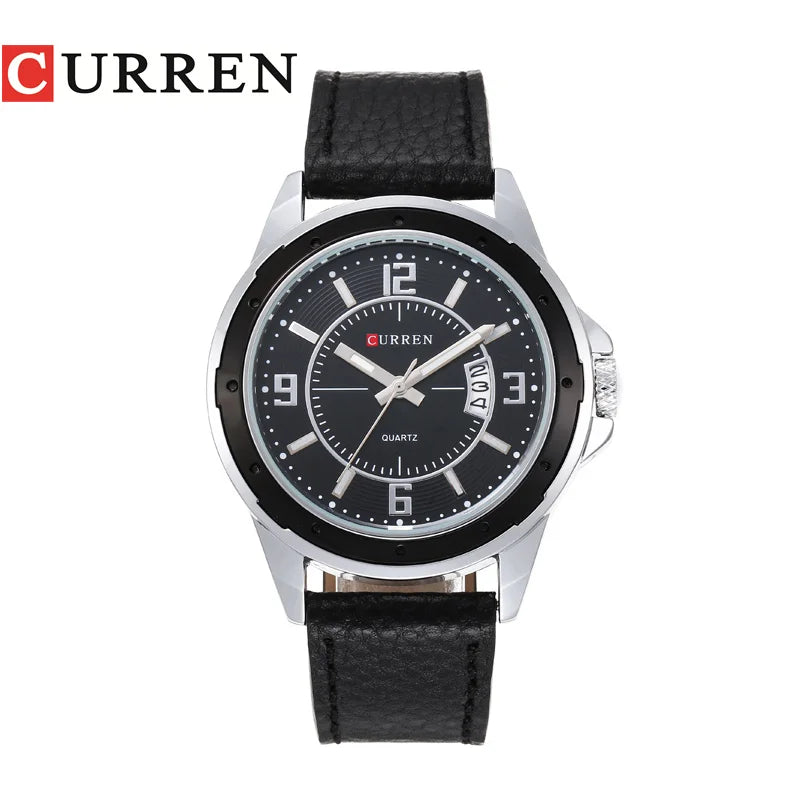 CURREN 8208,8192,8230 Factory Watch Men Calendar Sport Military Male Clock Brand Luxury Origianl PU Leather Band Wristwatch
