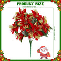1pc Christmas Glitter Poinsettia Artificial Flowers Bushes Fake Flower Bouquet for New Year Home Xmas Tree Decorations Ornaments