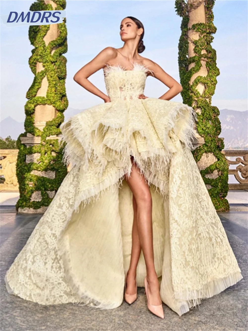 Luxurious Strapless Prom Dress 2026 Elegant Fringed Evening Dresses Charming Sleeveless Floor Length Gowns Vestidos De Novia