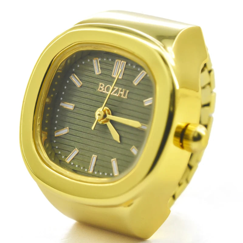 Ring Quartz Watch New Hot Sales Creative Alloy Shell Finger Square Dial Couple Men And Women