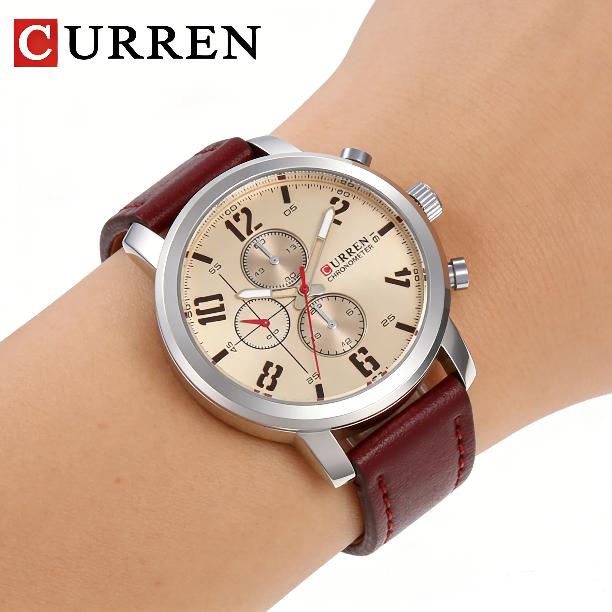 CURREN 8208,8192,8230 Factory Watch Men Calendar Sport Military Male Clock Brand Luxury Origianl PU Leather Band Wristwatch