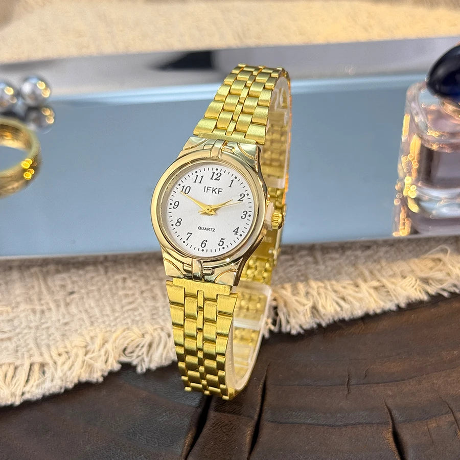 Digital Large Dial Unisex Quartz Watch Fashion Classic Steel Band Couple Gift Combination Men's And Women's Wristwatch