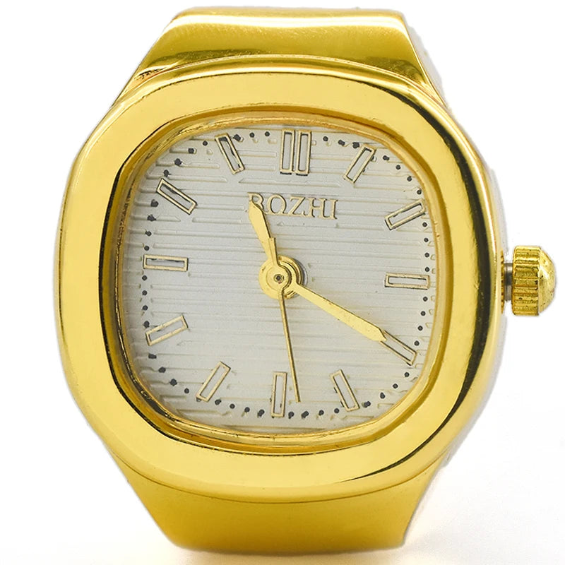 Ring Quartz Watch New Hot Sales Creative Alloy Shell Finger Square Dial Couple Men And Women