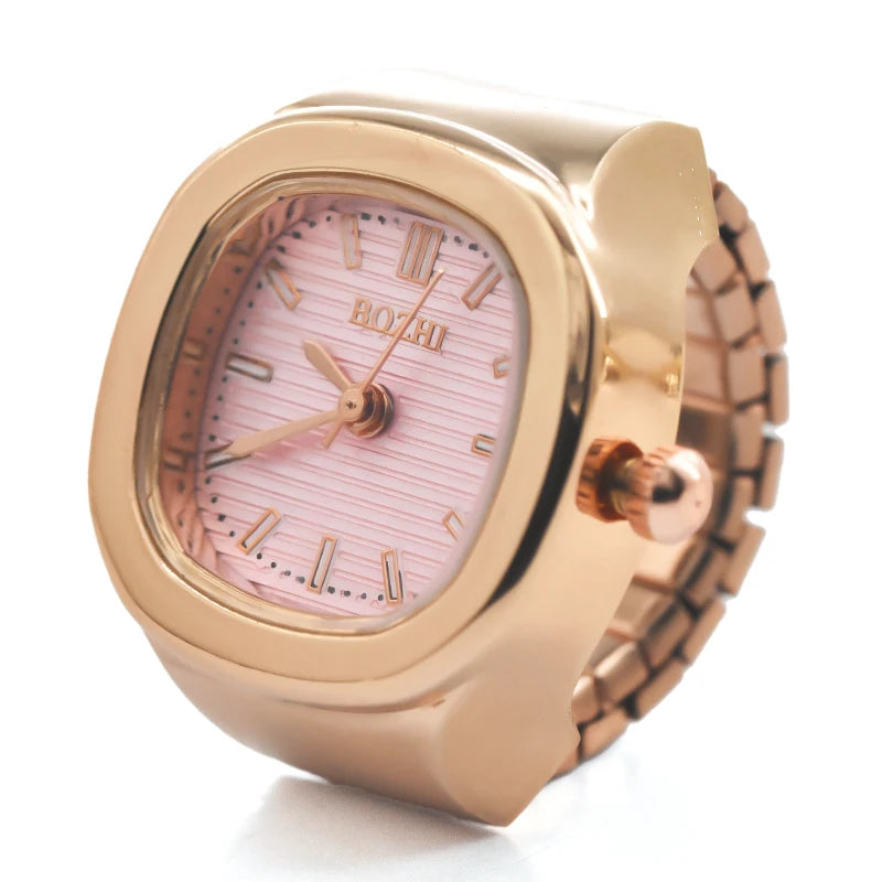 Ring Quartz Watch New Hot Sales Creative Alloy Shell Finger Square Dial Couple Men And Women