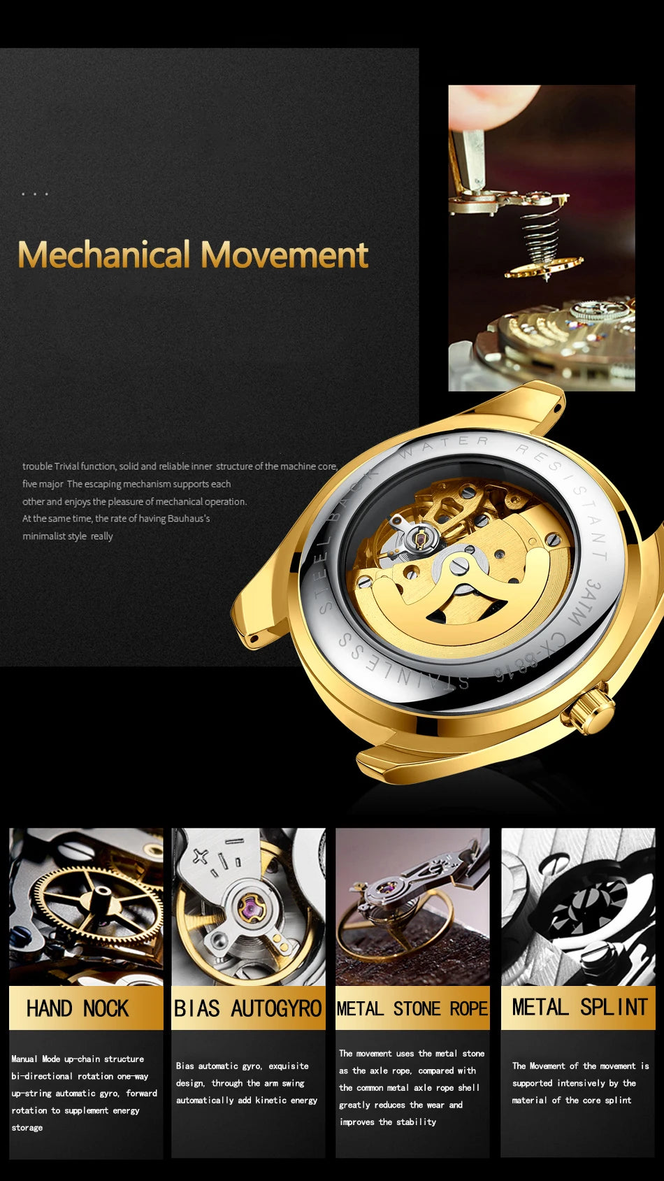 CHENXI Top Luxury Brand Men Mechanical Wristwatch Automatic Watch Men Business Stainless Steel Waterproof Watches
