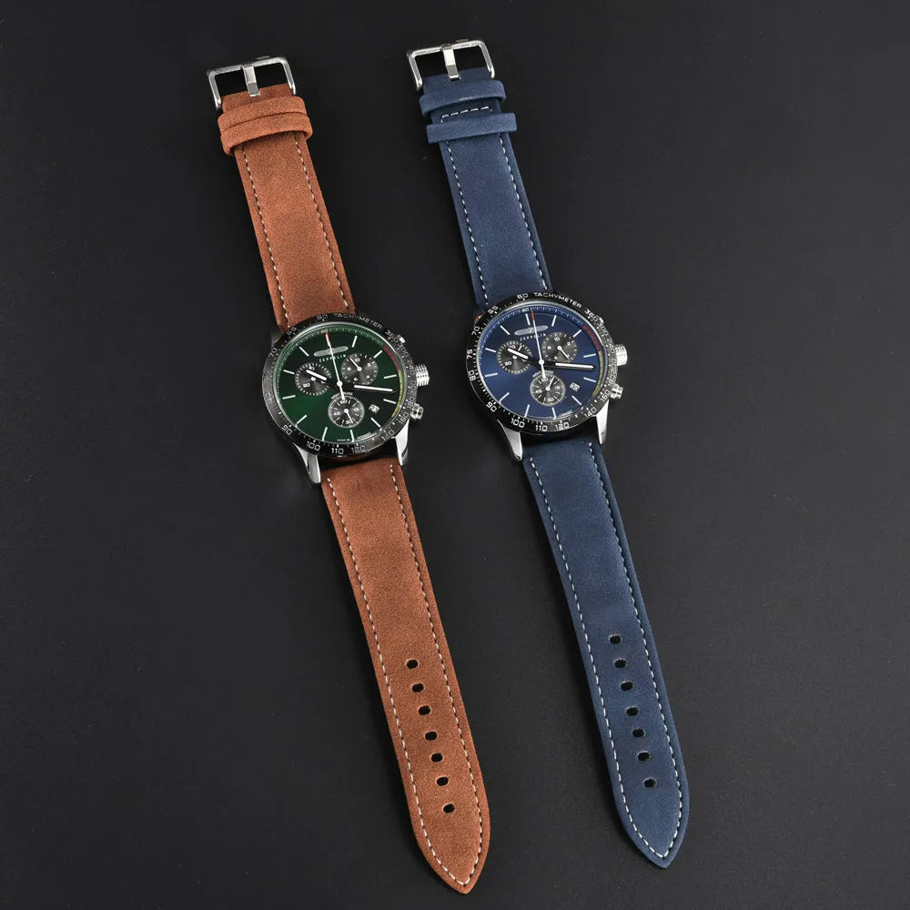 Fashionable Classic Retro Zeppelin Men's Watch Multifunctional Dial Business Wristwatch Casual Sports Quartz Watch