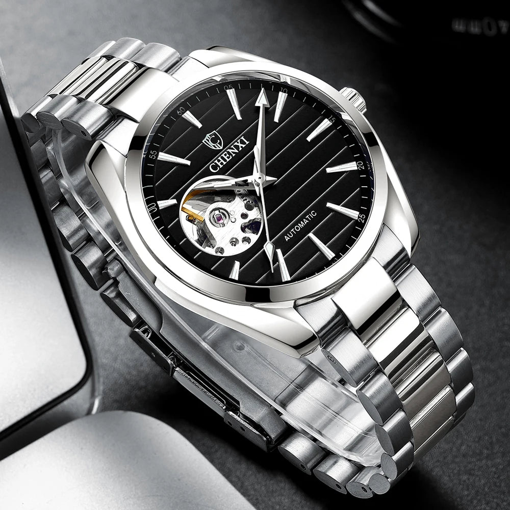 CHENXI Top Luxury Brand Men Mechanical Wristwatch Automatic Watch Men Business Stainless Steel Waterproof Watches