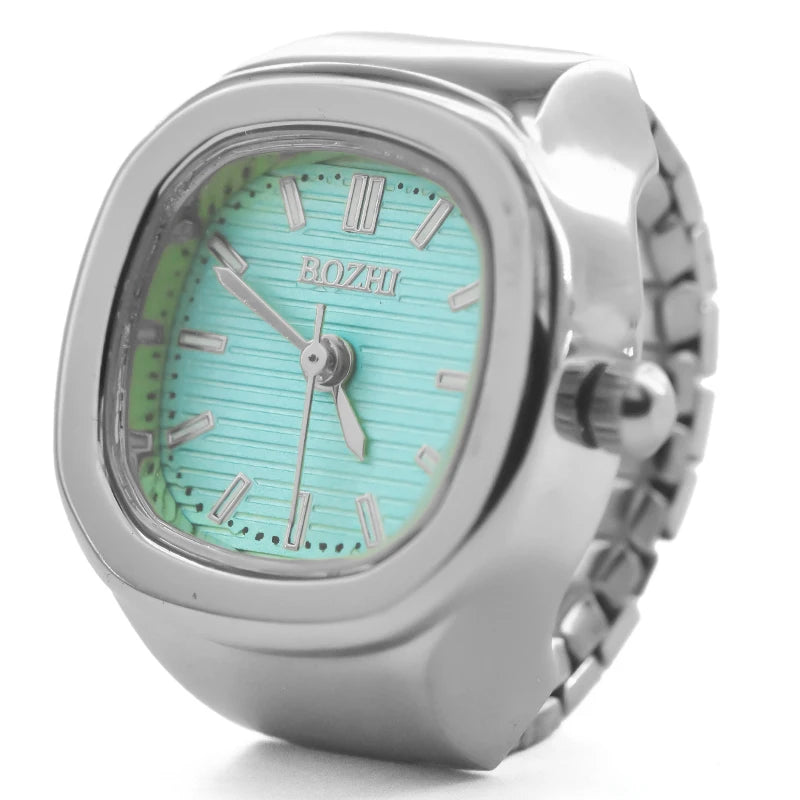 Ring Quartz Watch New Hot Sales Creative Alloy Shell Finger Square Dial Couple Men And Women