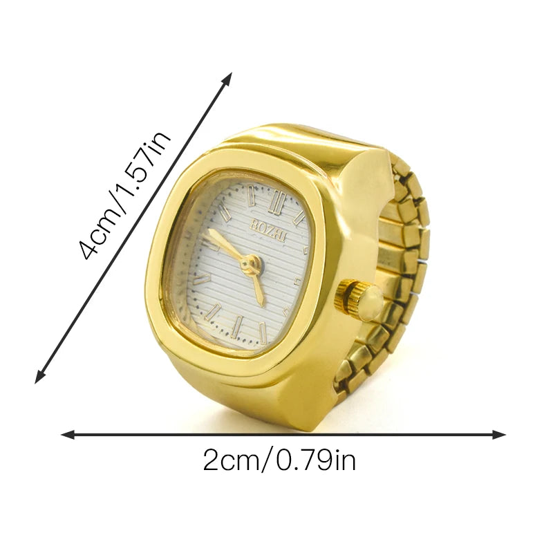 Ring Quartz Watch New Hot Sales Creative Alloy Shell Finger Square Dial Couple Men And Women