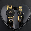 2PCS Couple's Watches Fashion Stainless Steel Band Women's Quartz Watch Men Business Wristwatches