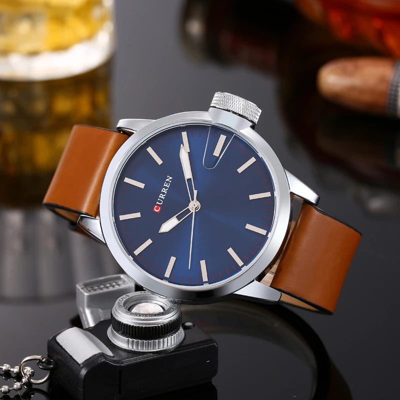CURREN 8208,8192,8230 Factory Watch Men Calendar Sport Military Male Clock Brand Luxury Origianl PU Leather Band Wristwatch