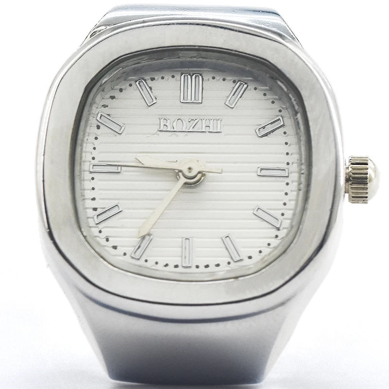 Ring Quartz Watch New Hot Sales Creative Alloy Shell Finger Square Dial Couple Men And Women