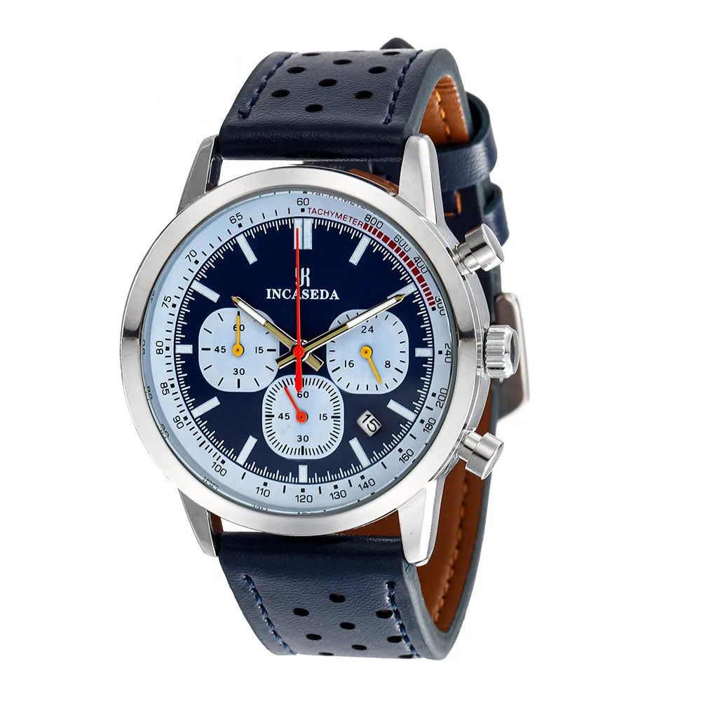 Couple Leather Watch Hot Sale Luminous Chronograph Quartz Multifunctional Fashion Sports with Qualification