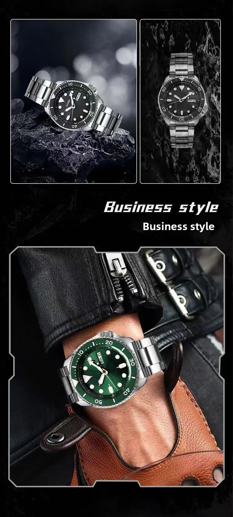 new men's quartz watch fashion classic business men's watch quartz watch men's luminous calendar steel belt watch