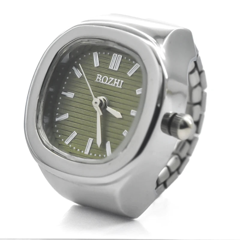Ring Quartz Watch New Hot Sales Creative Alloy Shell Finger Square Dial Couple Men And Women