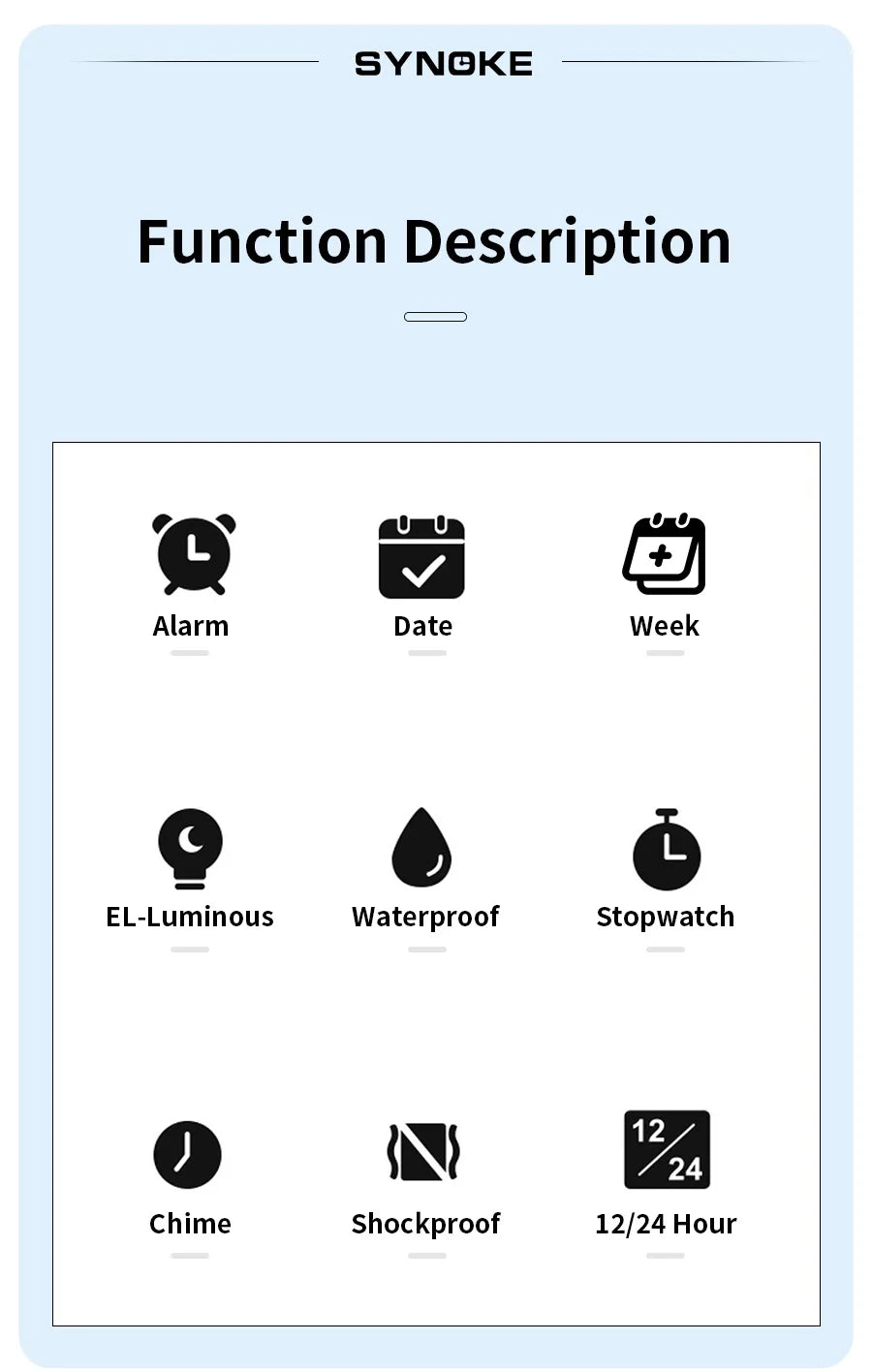 SYNOKE Military Digital Watches Men Sports Luminous Chronograph Waterproof Male Electronic Wrist Watches Relogio Masculino