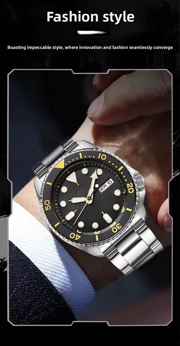 new men's quartz watch fashion classic business men's watch quartz watch men's luminous calendar steel belt watch