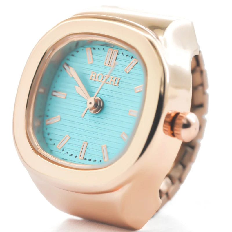 Ring Quartz Watch New Hot Sales Creative Alloy Shell Finger Square Dial Couple Men And Women