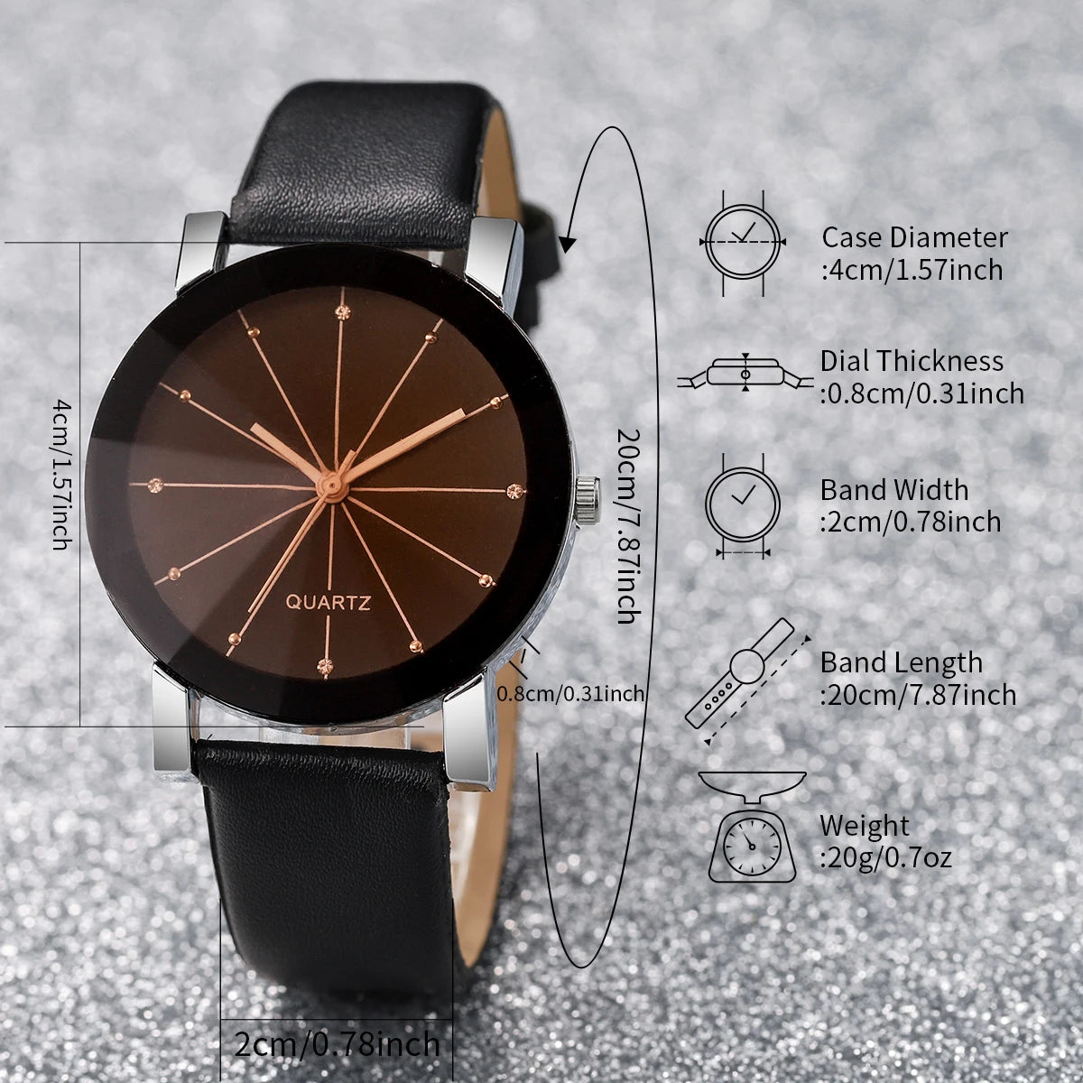 4PCS/Set Couple's Watches Fashion Rhinestone Men Women Leather Band Quartz Watch Magnet Heart Bracelets Set