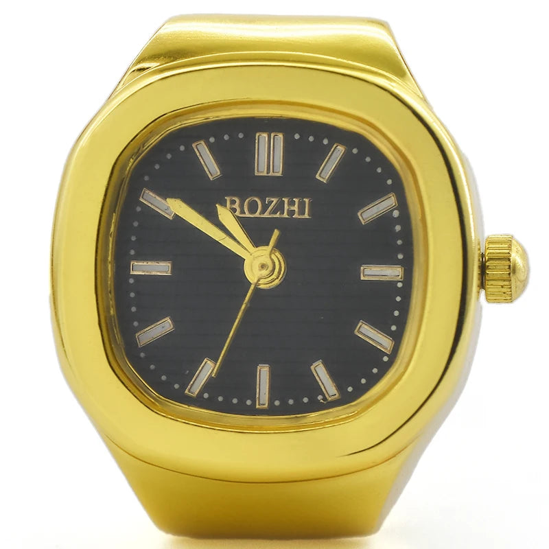 Ring Quartz Watch New Hot Sales Creative Alloy Shell Finger Square Dial Couple Men And Women