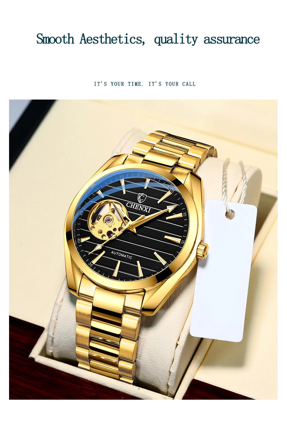 CHENXI Top Luxury Brand Men Mechanical Wristwatch Automatic Watch Men Business Stainless Steel Waterproof Watches