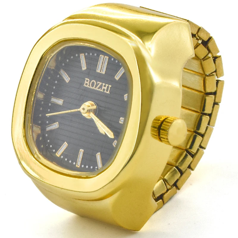 Ring Quartz Watch New Hot Sales Creative Alloy Shell Finger Square Dial Couple Men And Women