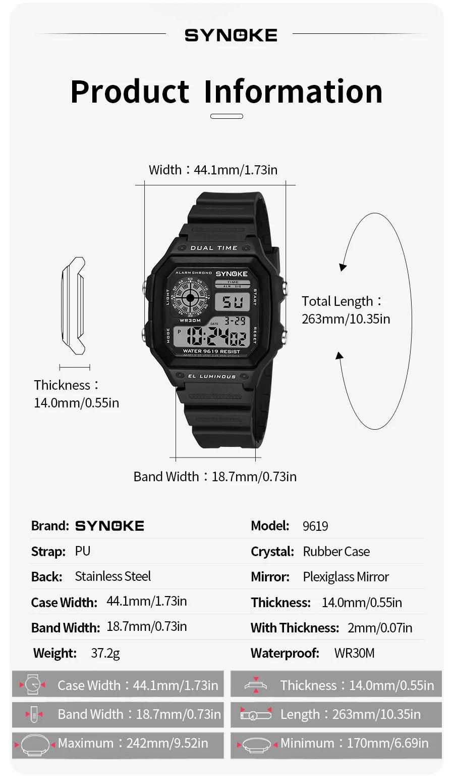SYNOKE Military Digital Watches Men Sports Luminous Chronograph Waterproof Male Electronic Wrist Watches Relogio Masculino