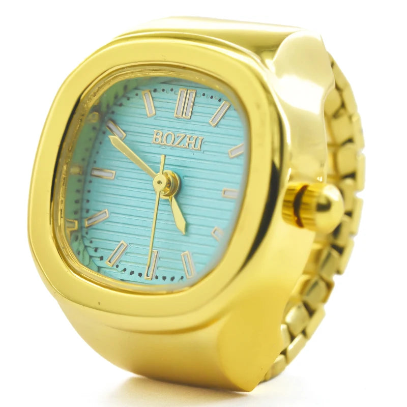 Ring Quartz Watch New Hot Sales Creative Alloy Shell Finger Square Dial Couple Men And Women