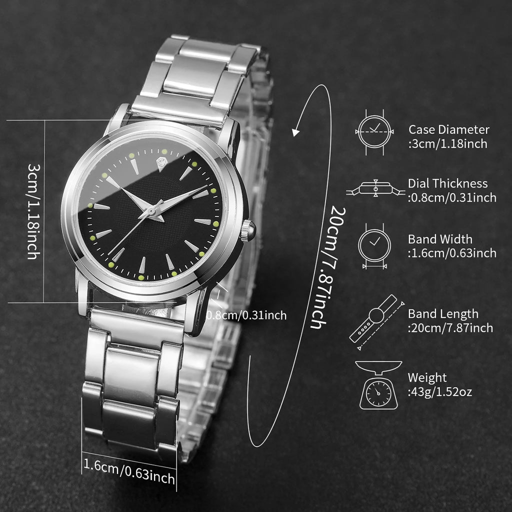 2PCS Couple's Watches Men Business Watch Fashion Analog Women Quartz Watch (Without Box)