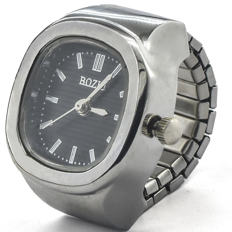 Ring Quartz Watch New Hot Sales Creative Alloy Shell Finger Square Dial Couple Men And Women