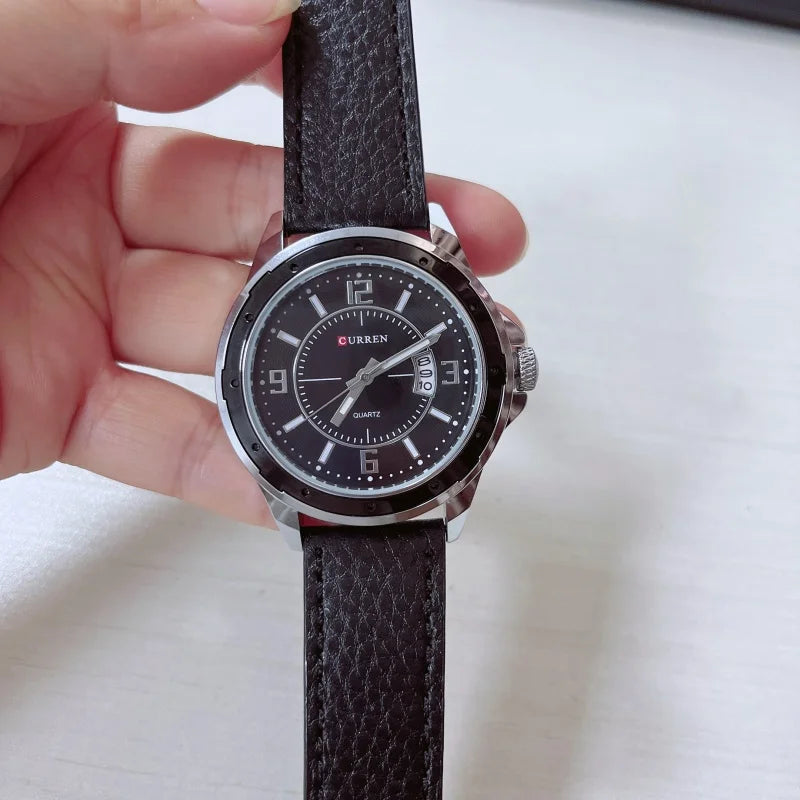 CURREN 8208,8192,8230 Factory Watch Men Calendar Sport Military Male Clock Brand Luxury Origianl PU Leather Band Wristwatch