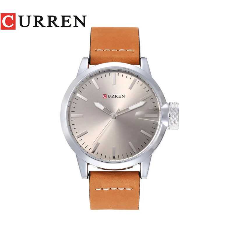 CURREN 8208,8192,8230 Factory Watch Men Calendar Sport Military Male Clock Brand Luxury Origianl PU Leather Band Wristwatch