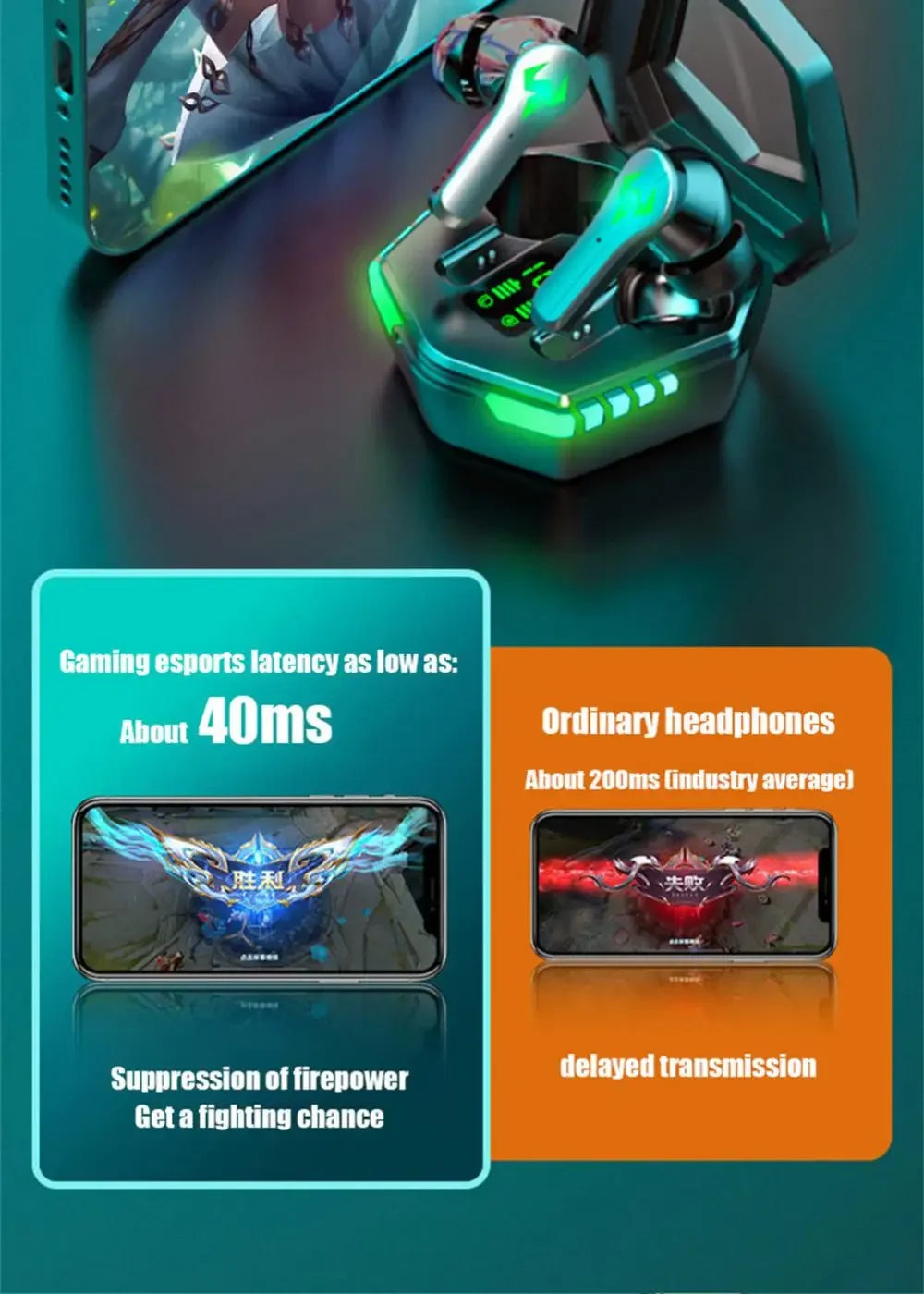 N35 Digital display Tws Audifonos Auriculares Bluetooth Wireless Headphones Earbuds Gaming In-Ear Earphones