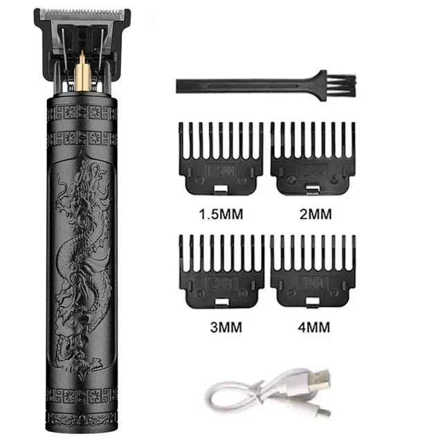 T9 Vintage Men's Electric Hair Clipper Beard Trimmer/Rechargeable Hair Cutting Machine With Nose Hair Trimmer Kit Boyfriend Gift